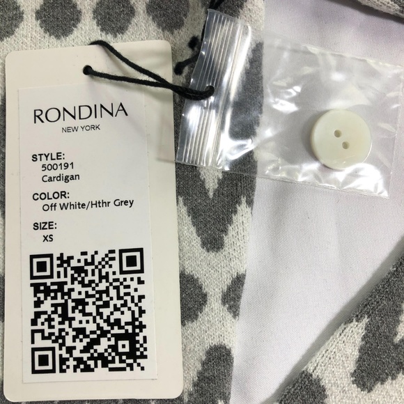 🆕Rodina Grey White Cardigan NEW size XS - Picture 6 of 8